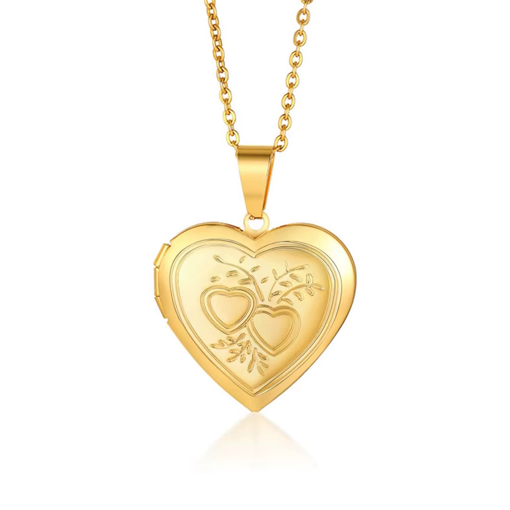 Women’s Stainless Steel Heart Locket Necklace