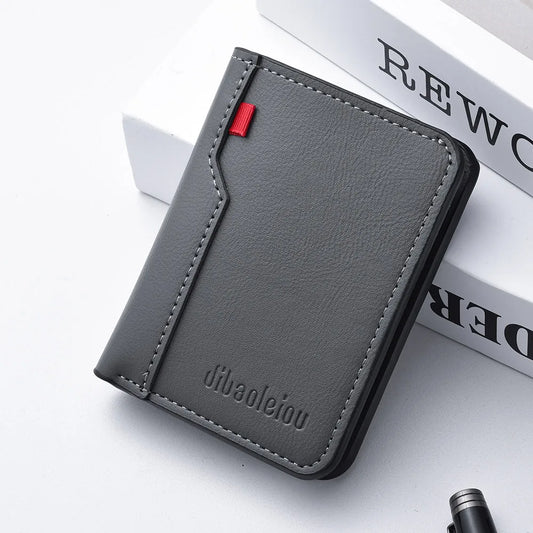 Ultra-Thin PU Leather Mini Card Wallet for Men