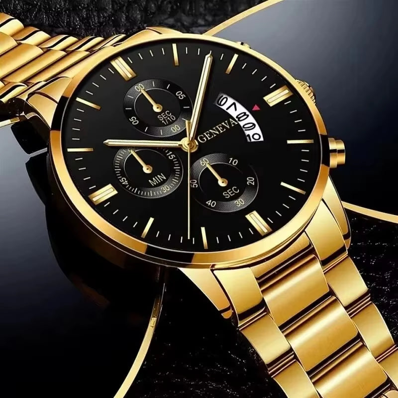Men’s Business Quartz Watch with Calendar Luxury Style