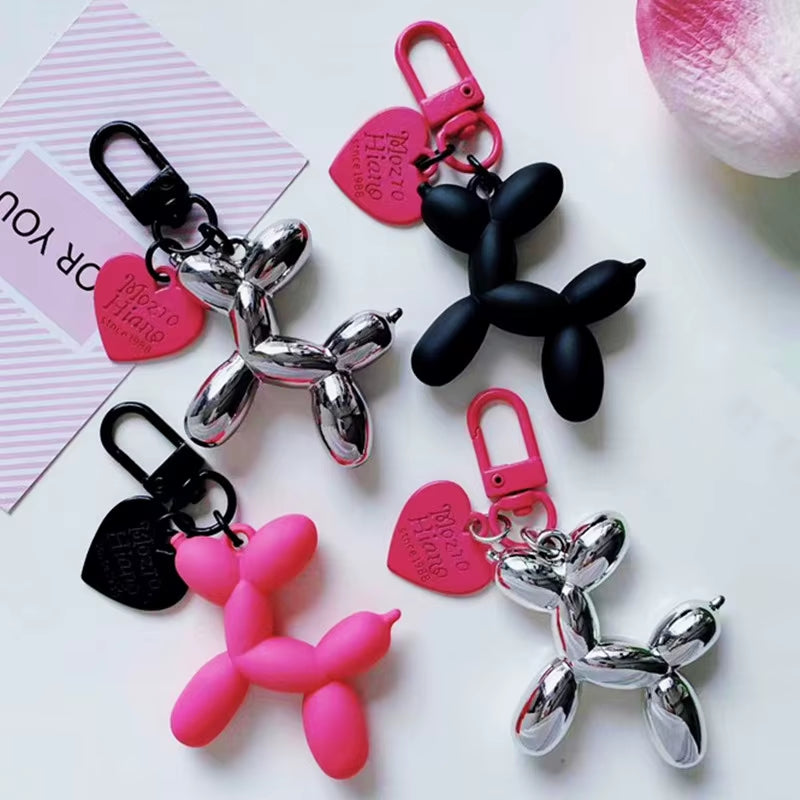 Fashion Punk Balloon Dog Keychains for Women 