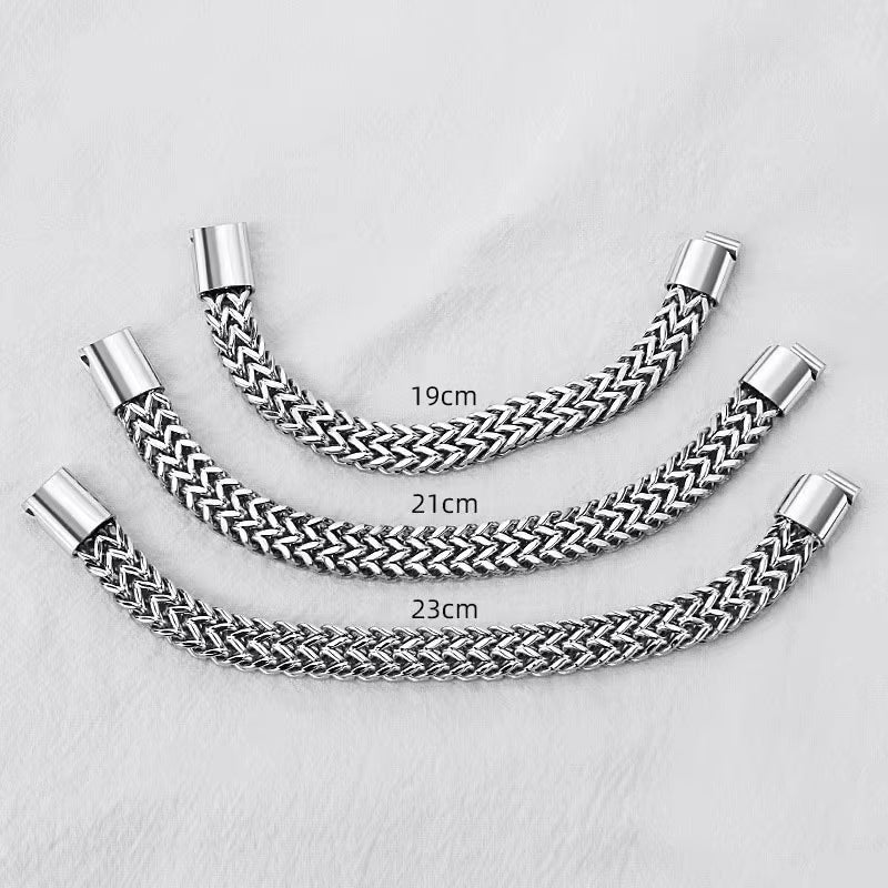 Stainless Steel Bracelet Men'S Braided Double Row