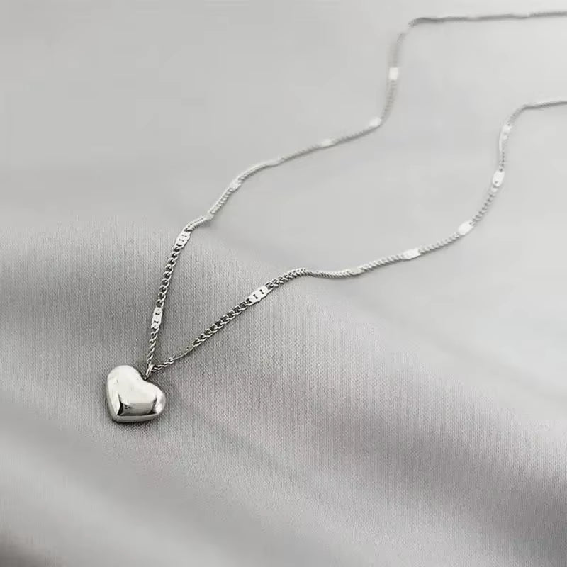 Gold Heart Pendant Necklace Korean Style Women’s Fashion Jewelry