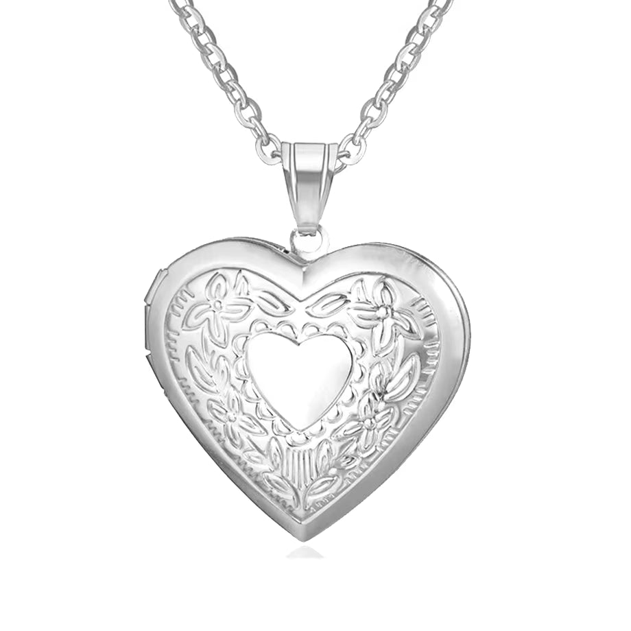 Women’s Stainless Steel Heart Locket Necklace