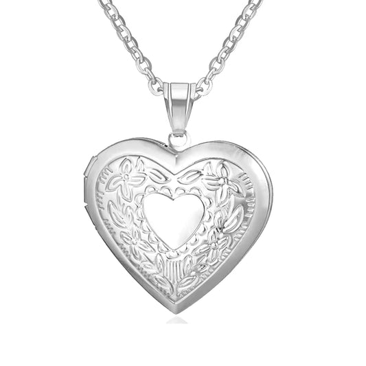 Women’s Stainless Steel Heart Locket Necklace