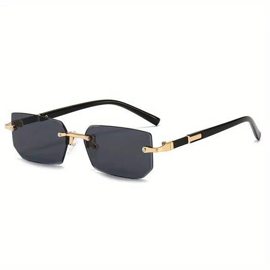 Rimless Sunglasses Rectangle Sun Glasses 