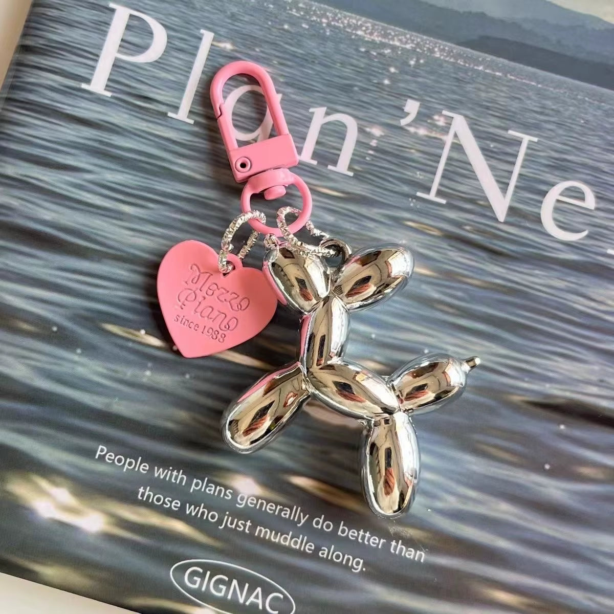 Fashion Punk Balloon Dog Keychains for Women 