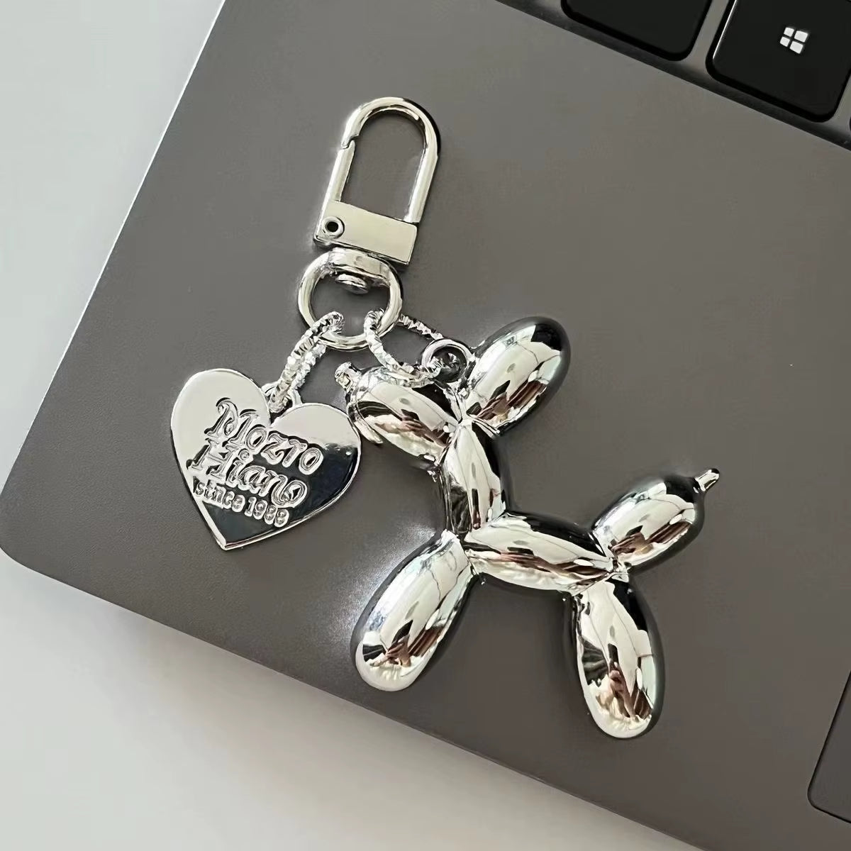 Fashion Punk Balloon Dog Keychains for Women 