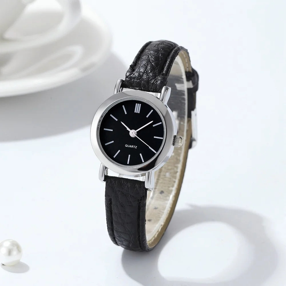 Women’s Leather Band Quartz Watch Small Dial