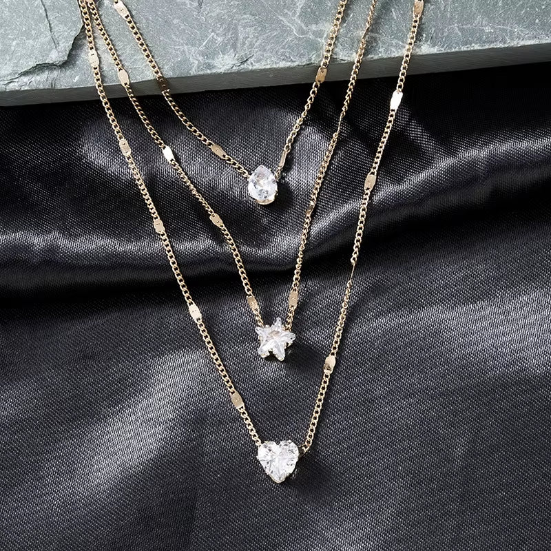 Women’s Multilayer Zircon Pendant Necklace