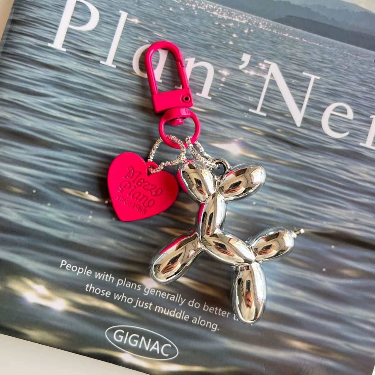 Fashion Punk Balloon Dog Keychains for Women 