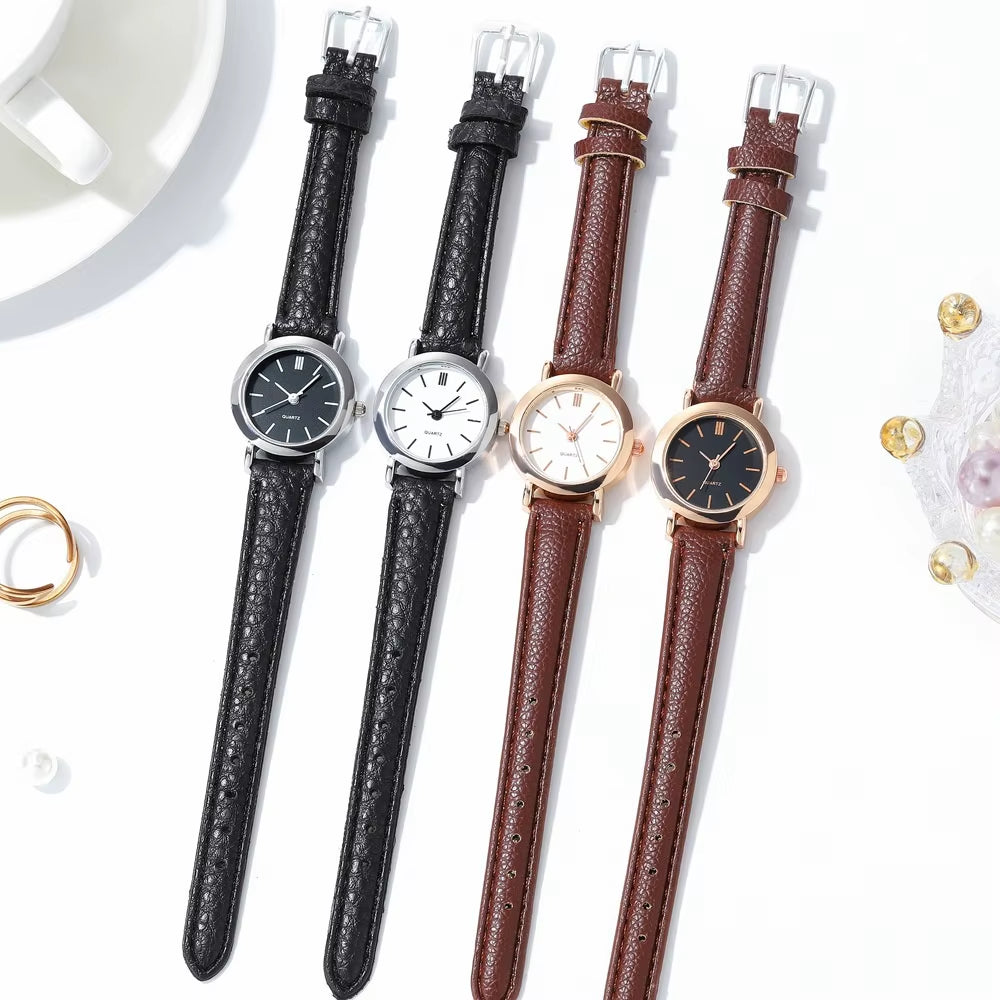 Women’s Leather Band Quartz Watch Small Dial