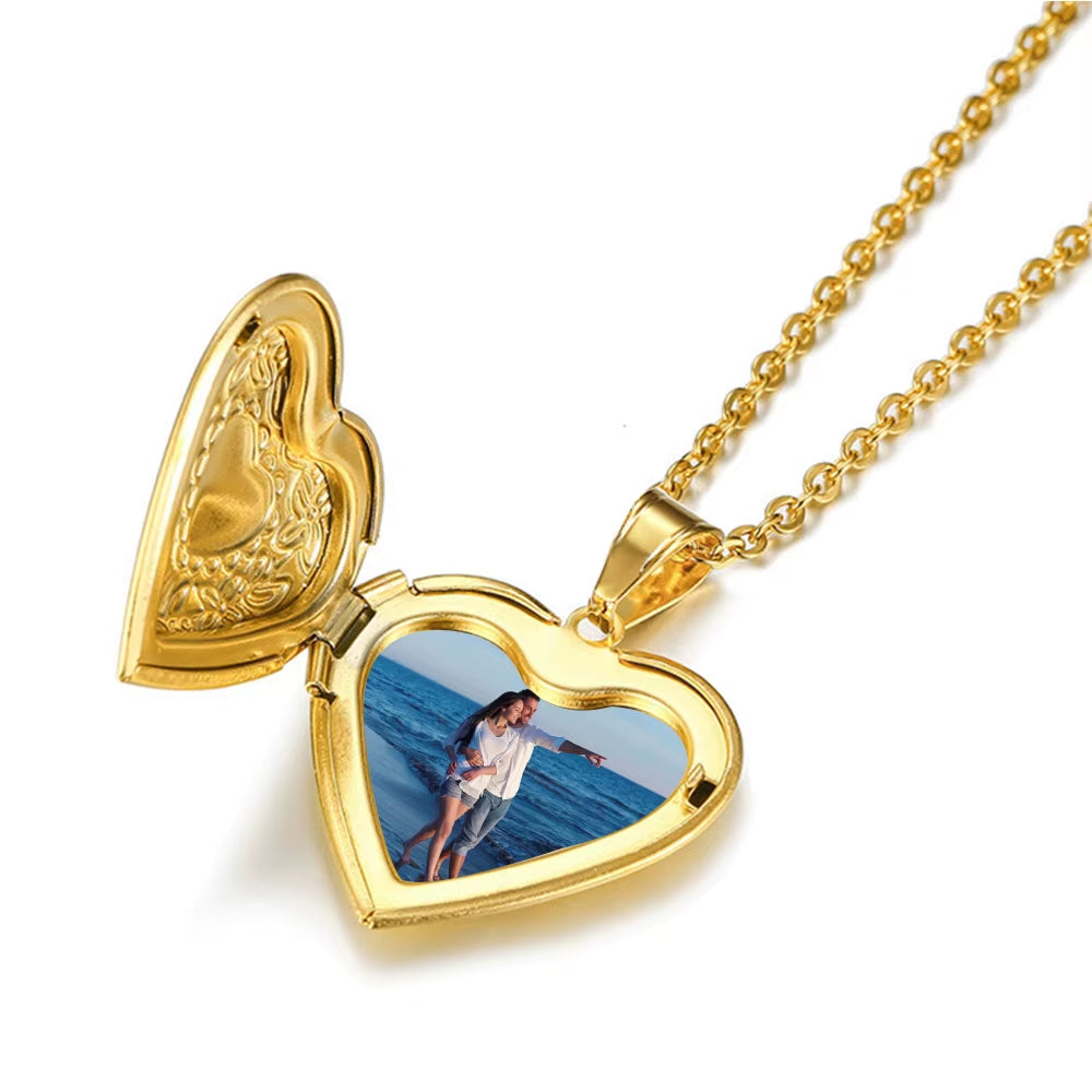 Women’s Stainless Steel Heart Locket Necklace