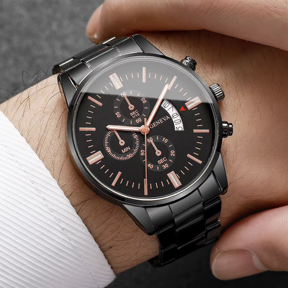 Men’s Business Quartz Watch with Calendar Luxury Style