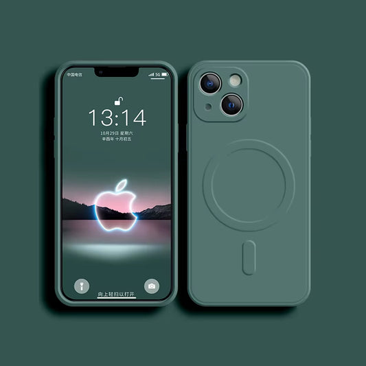 Soft Liquid Silicone Magnetic Wireless Charge Case 
