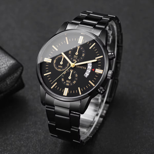 Men’s Business Quartz Watch with Calendar Luxury Style