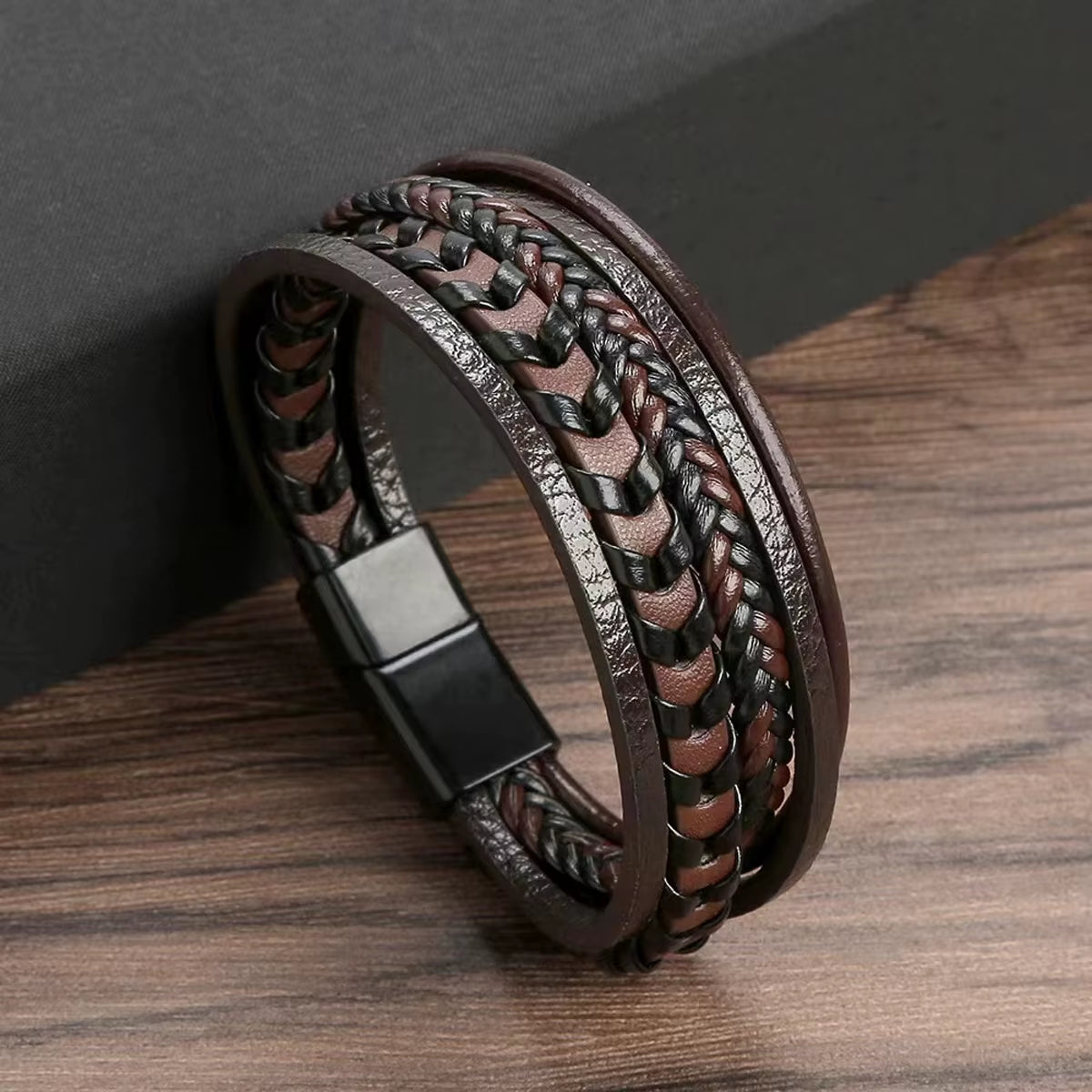  Vintage Leather Rope Braided MAgnetic Bracelet 